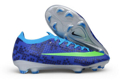 Unisex Nike Air Zoom Mercurial Vapor 17 Elite FG Firm Ground Low-Tops Football Boots - Blue/Electric Blue/Volt Green