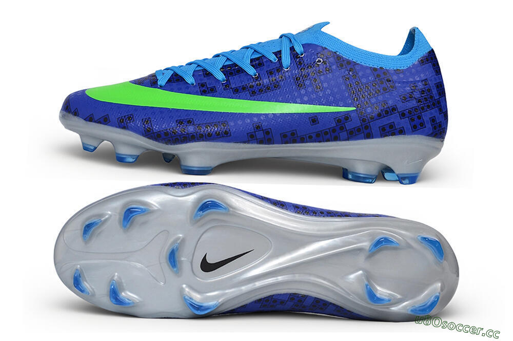 Unisex Nike Air Zoom Mercurial Vapor 17 Elite FG Firm Ground Low-Tops Football Boots - Blue/Electric Blue/Volt Green 1
