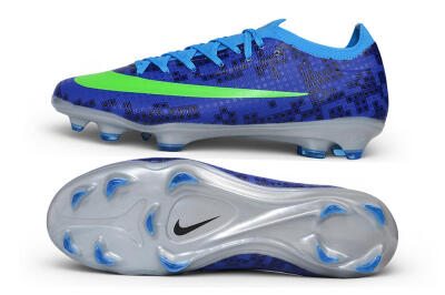 Unisex Nike Air Zoom Mercurial Vapor 17 Elite FG Firm Ground Low-Tops Football Boots - Blue/Electric Blue/Volt Green