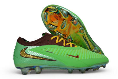 Unisex Travis Scott x Cactus Jack x Nike phantom 6 Elite SE FG Firm Ground Low-Tops Football Boots - Green/Electric Green/Bronze Metallic