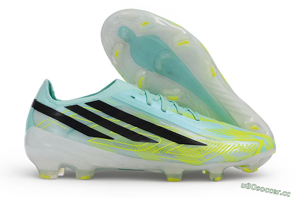 Adidas F50 Hyperfast Elite FG Firm Ground Low-Tops Football Boots - Turquoise/Mint Green/Electric Yellow 2