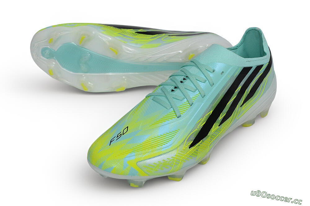 Adidas F50 Hyperfast Elite FG Firm Ground Low-Tops Football Boots - Turquoise/Mint Green/Electric Yellow 3