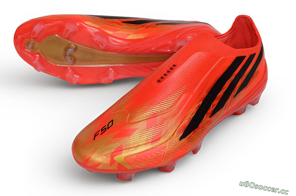  Adidas F50 Hyperfast Elite Laceless FG Firm Ground Low-Tops Football Boots - Red/Solar Red/Core Black 3