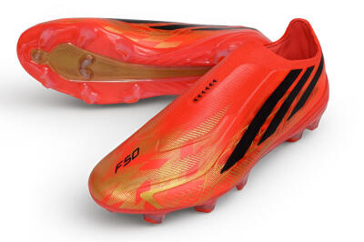  Adidas F50 Hyperfast Elite Laceless FG Firm Ground Low-Tops Football Boots - Red/Solar Red/Core Black