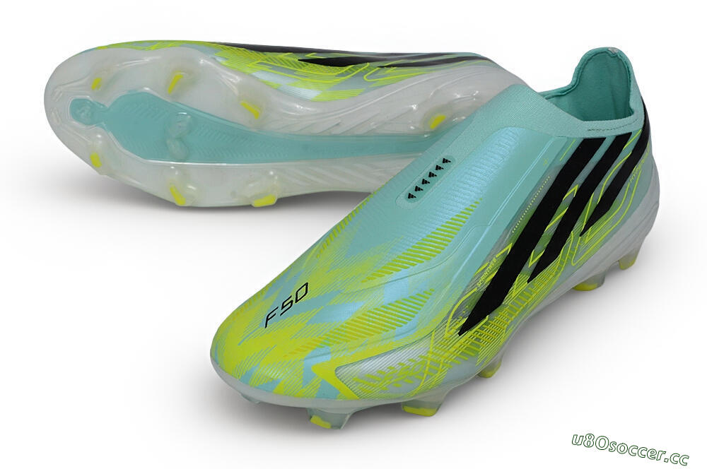  Adidas F50 Hyperfast Elite Laceless FG Firm Ground Low-Tops Football Boots - Green/Mint Rush/Solar Yellow 3