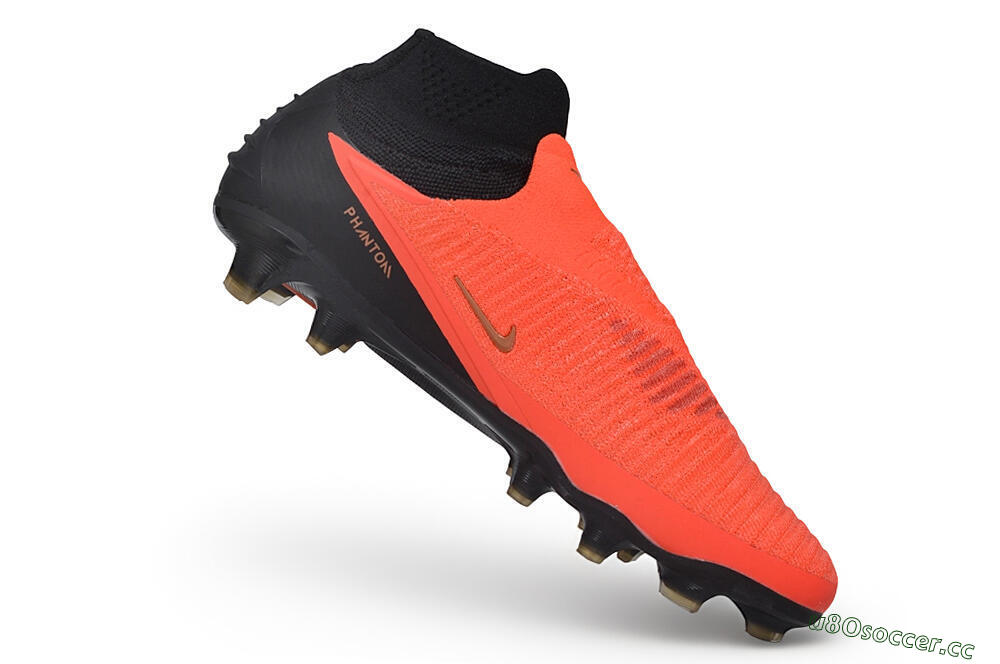 Unisex Nike Phantom 6 Elite High FG Firm Ground High-Tops Football Boots - Orange/Bright Crimson/Metallic Bronze 4