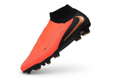 Unisex Nike Phantom 6 Elite High FG Firm Ground High-Tops Football Boots - Orange/Bright Crimson/Metallic Bronze