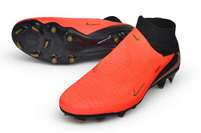 Unisex Nike Phantom 6 Elite High FG Firm Ground High-Tops Football Boots - Orange/Bright Crimson/Metallic Bronze