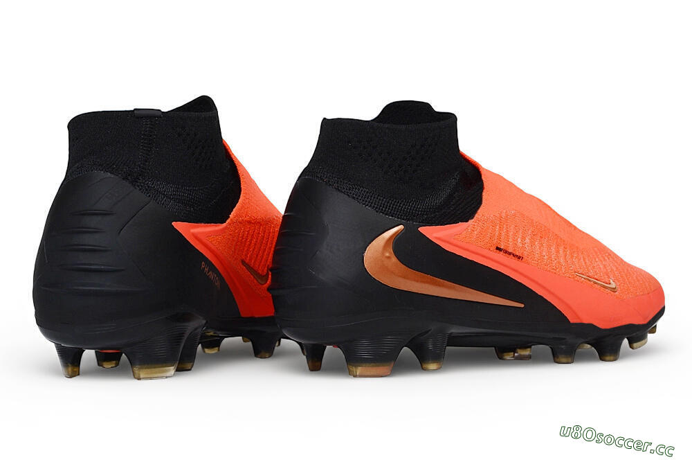Unisex Nike Phantom 6 Elite High FG Firm Ground High-Tops Football Boots - Orange/Bright Crimson/Metallic Bronze 6