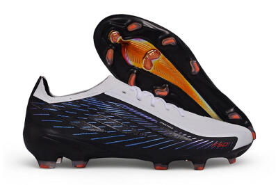 Unisex Adidas F50 Hyperfast Elite Laceless FG Firm Ground Low-Tops Football Boots - White/Core Black/Solar Blue