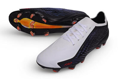 Unisex Adidas F50 Hyperfast Elite Laceless FG Firm Ground Low-Tops Football Boots - White/Core Black/Solar Blue