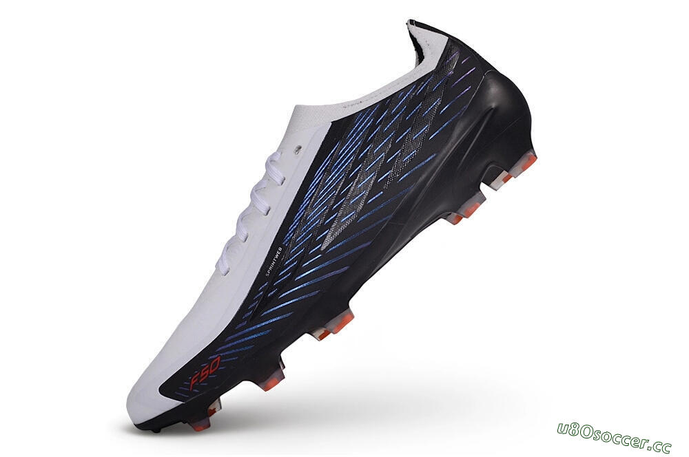 Unisex Adidas F50 Hyperfast Elite Laceless FG Firm Ground Low-Tops Football Boots - White/Core Black/Solar Blue 5