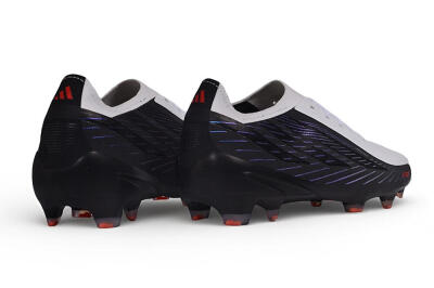 Unisex Adidas F50 Hyperfast Elite Laceless FG Firm Ground Low-Tops Football Boots - White/Core Black/Solar Blue