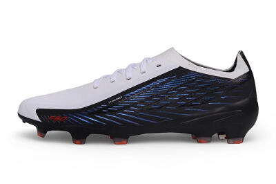Unisex Adidas F50 Hyperfast Elite Laceless FG Firm Ground Low-Tops Football Boots - White/Core Black/Solar Blue
