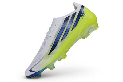 Unisex Adidas F50 Hyperfast Elite Laceless FG Firm Ground Low-Tops Football Boots - White/Cloud White/Solar Yellow