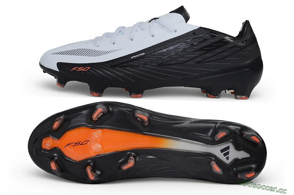 Unisex Adidas F50 Hyperfast Evo FG Firm Ground Low-Tops Football Boots - White/Core Black/Solar Red 1