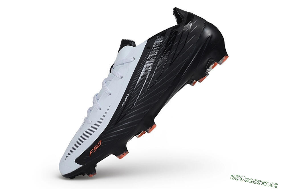 Unisex Adidas F50 Hyperfast Evo FG Firm Ground Low-Tops Football Boots - White/Core Black/Solar Red 5