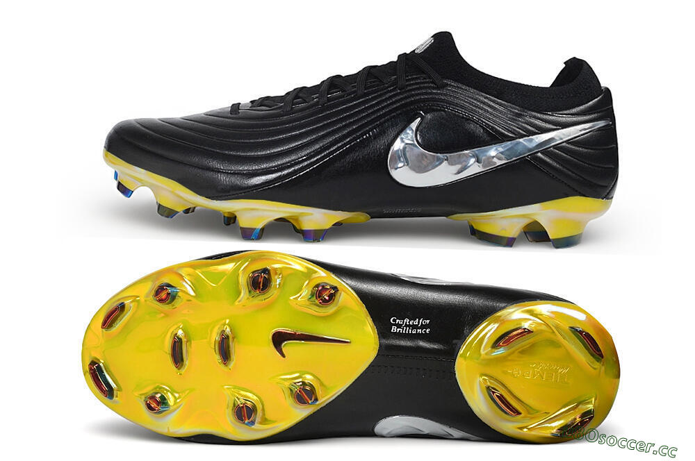 Unisex Nike Tiempo Legend 11 Elite FG Firm Ground Low-Tops Football Boots - Black/Black/Chrome/Cyber 1