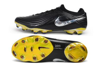 Unisex Nike Tiempo Legend 11 Elite FG Firm Ground Low-Tops Football Boots - Black/Black/Chrome/Cyber