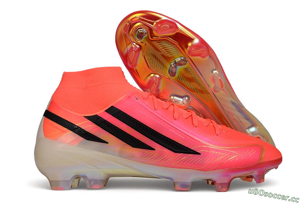 Unisex Adidas F50 Hyperfast Elite Laceless FG Firm Ground Low-Tops Football Boots - Pink/Solar Pink/Black 2