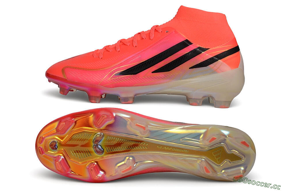 Unisex Adidas F50 Hyperfast Elite Laceless FG Firm Ground Low-Tops Football Boots - Pink/Solar Pink/Black 1
