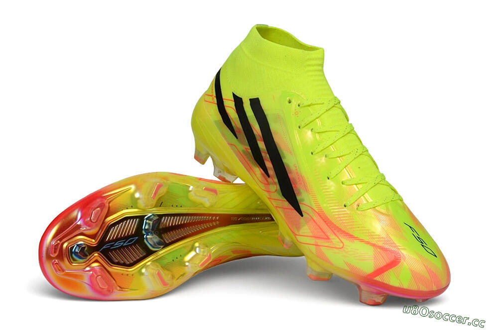 Unisex Adidas F50 Hyperfast Elite Laceless FG Firm Ground Low-Tops Football Boots - Yellow/Solar Yellow/Black 3