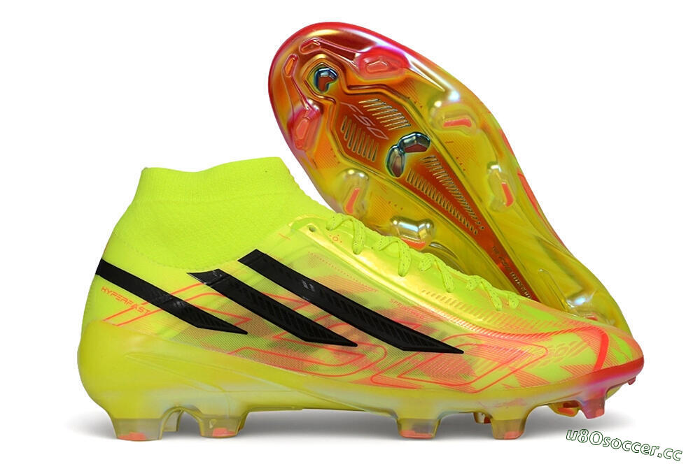 Unisex Adidas F50 Hyperfast Elite Laceless FG Firm Ground Low-Tops Football Boots - Yellow/Solar Yellow/Black 2