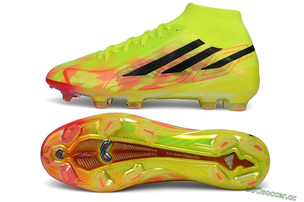 Unisex Adidas F50 Hyperfast Elite Laceless FG Firm Ground Low-Tops Football Boots - Yellow/Solar Yellow/Black 1