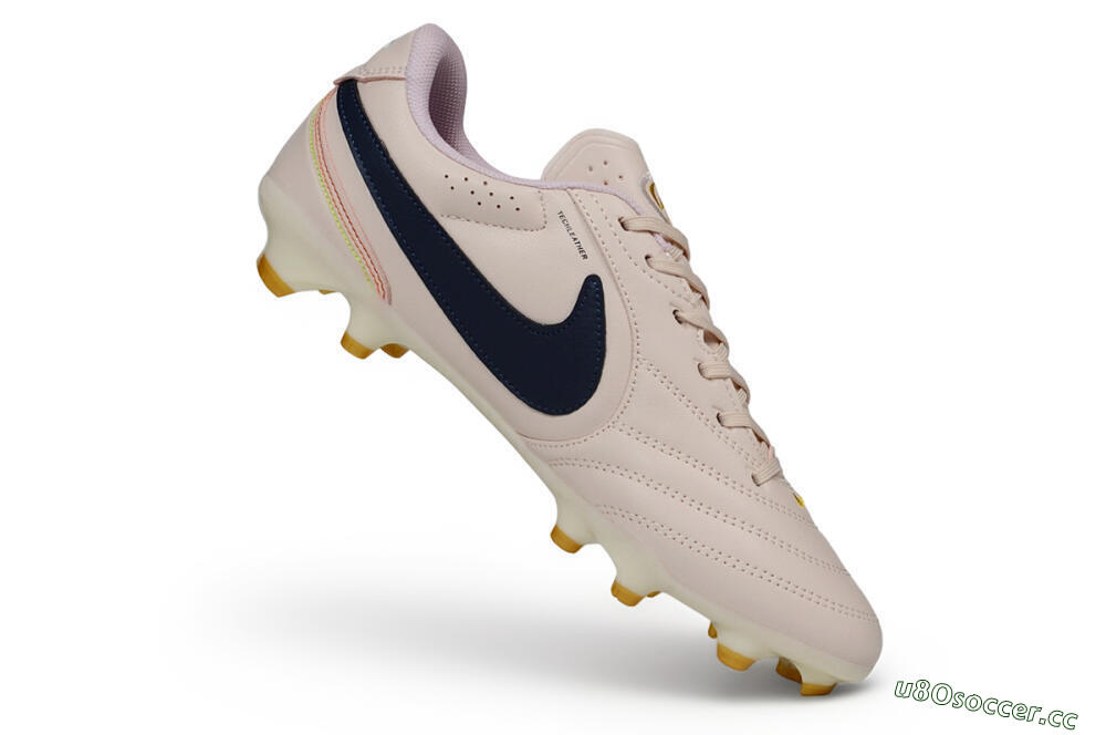 Men's Nike Tiempo Ligera Pro FG Firm Ground Low-Tops Football Boots - Pink/Barely Rose/Midnight Navy 4