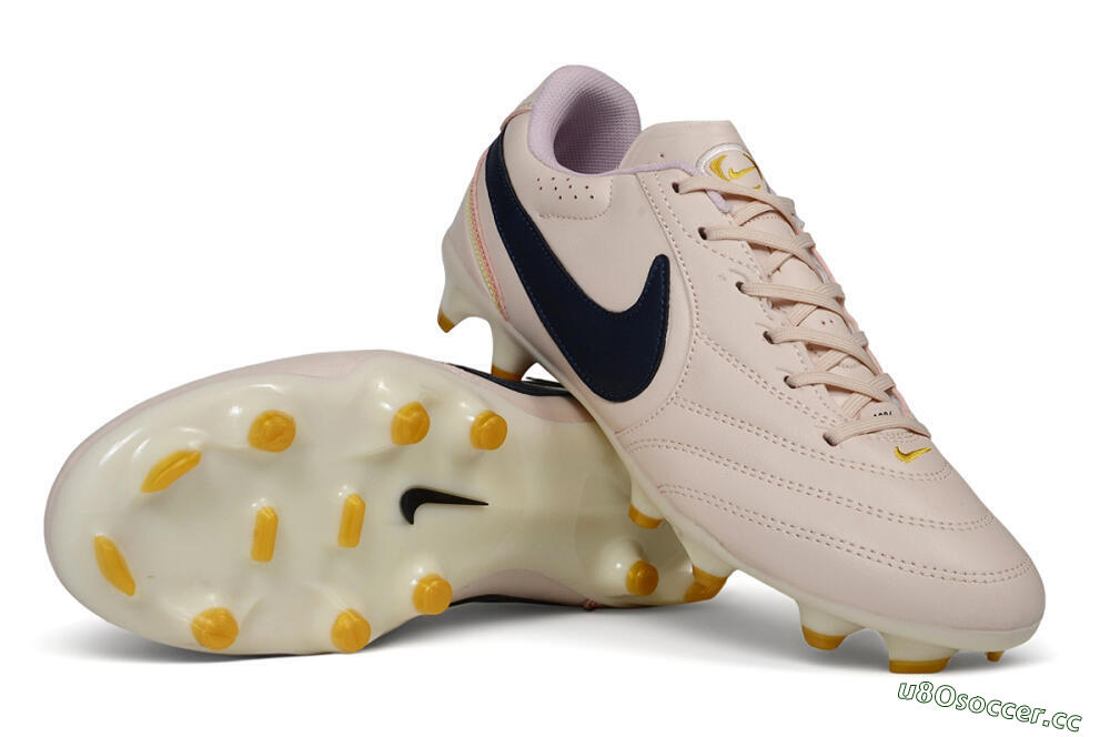 Men's Nike Tiempo Ligera Pro FG Firm Ground Low-Tops Football Boots - Pink/Barely Rose/Midnight Navy 1