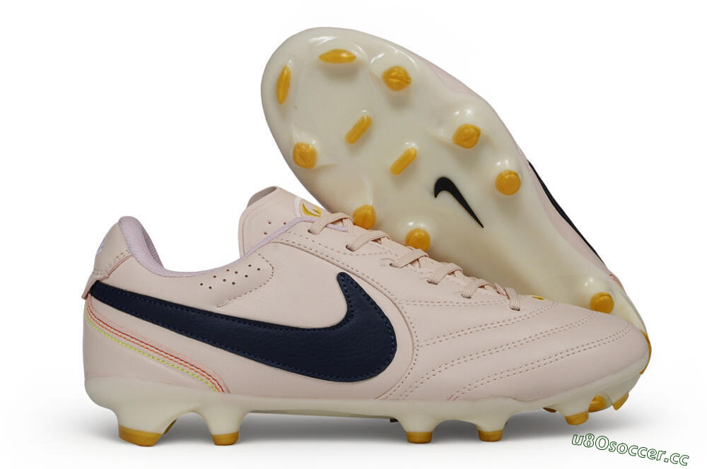 Men's Nike Tiempo Ligera Pro FG Firm Ground Low-Tops Football Boots - Pink/Barely Rose/Midnight Navy 2