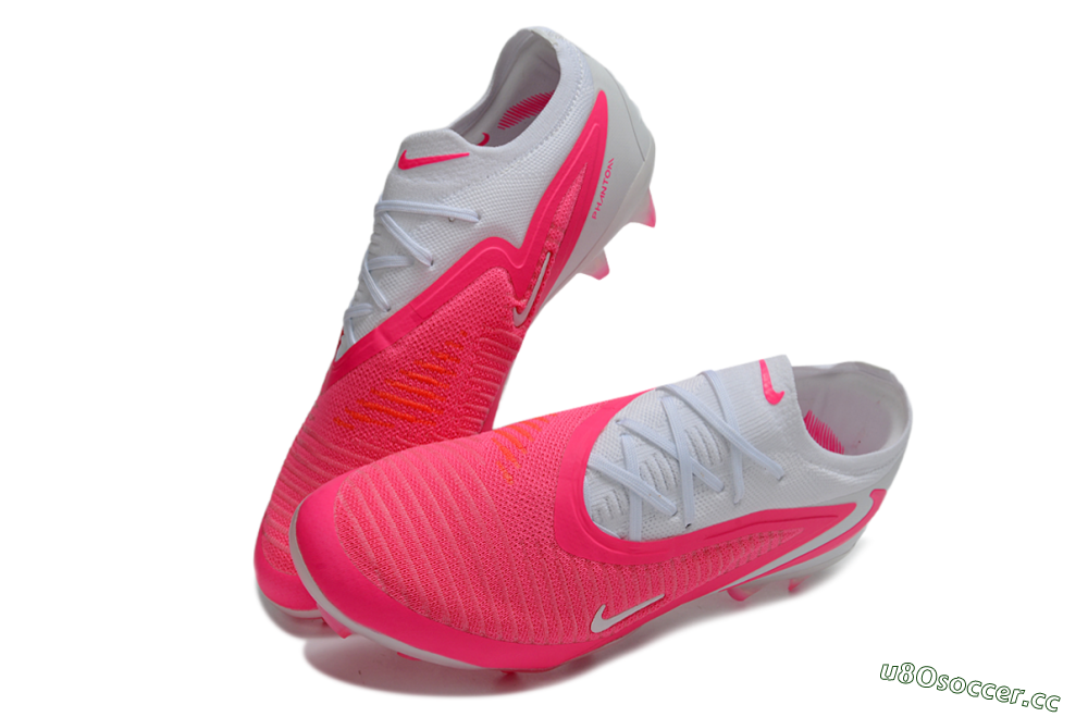 Unisex Nike Phantom 6 Elite Low FG Firm Ground Low-Tops Football Boots - White/White/Hyper Pink 3