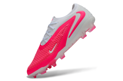 Unisex Nike Phantom 6 Elite Low FG Firm Ground Low-Tops Football Boots - White/White/Hyper Pink