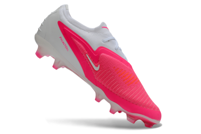 Unisex Nike Phantom 6 Elite Low FG Firm Ground Low-Tops Football Boots - White/White/Hyper Pink
