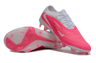Unisex Nike Phantom 6 Elite Low FG Firm Ground Low-Tops Football Boots - White/White/Hyper Pink