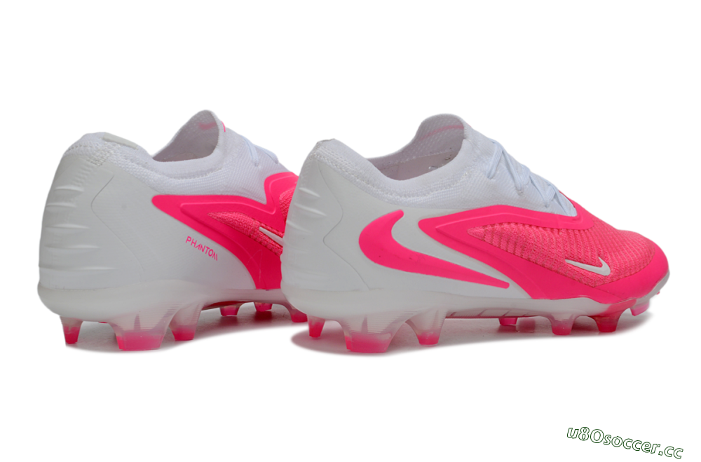 Unisex Nike Phantom 6 Elite Low FG Firm Ground Low-Tops Football Boots - White/White/Hyper Pink 6