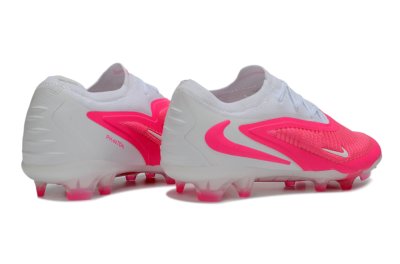 Unisex Nike Phantom 6 Elite Low FG Firm Ground Low-Tops Football Boots - White/White/Hyper Pink