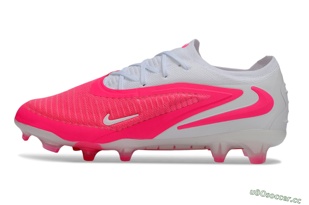Unisex Nike Phantom 6 Elite Low FG Firm Ground Low-Tops Football Boots - White/White/Hyper Pink 0