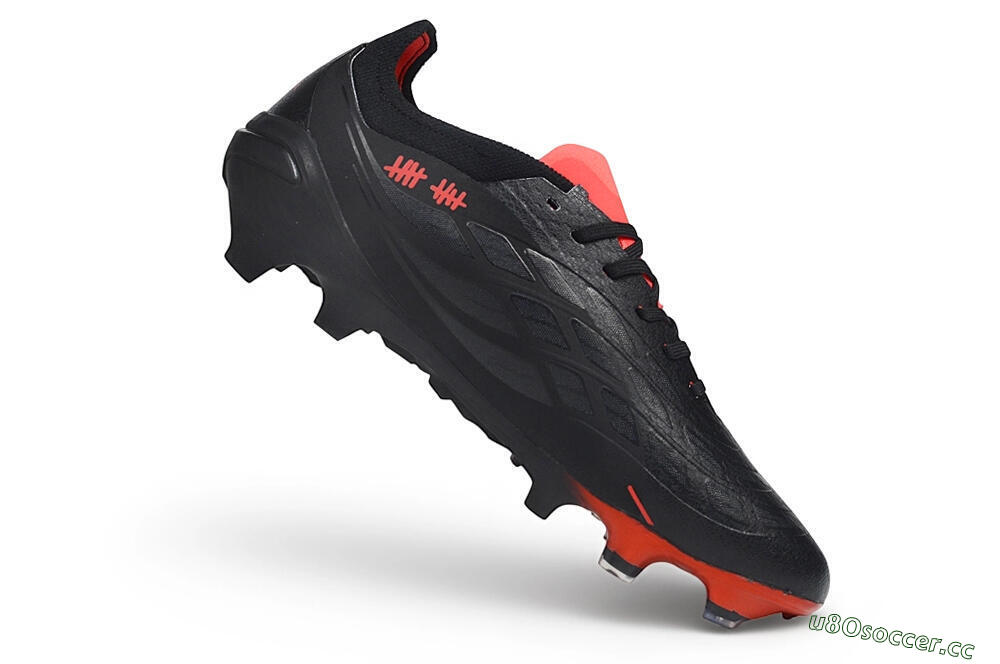 Unisex Adidas Predator 26 Elite 1994 FG Firm Ground Low-Tops Football Boots - Black/Core Black/Solar Red 5
