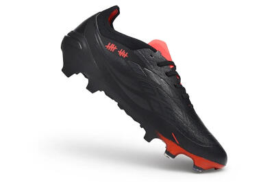 Unisex Adidas Predator 26 Elite 1994 FG Firm Ground Low-Tops Football Boots - Black/Core Black/Solar Red