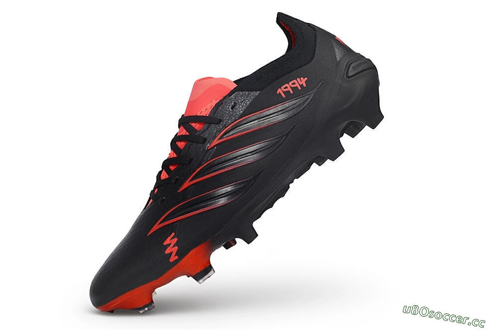 Unisex Adidas Predator 26 Elite 1994 FG Firm Ground Low-Tops Football Boots - Black/Core Black/Solar Red 6