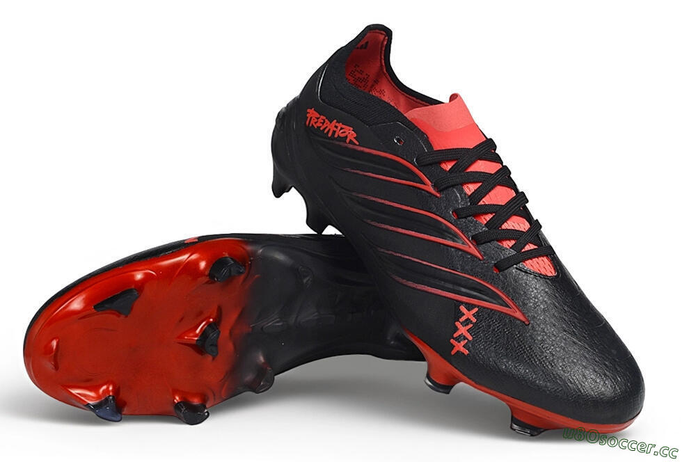 Unisex Adidas Predator 26 Elite 1994 FG Firm Ground Low-Tops Football Boots - Black/Core Black/Solar Red 4