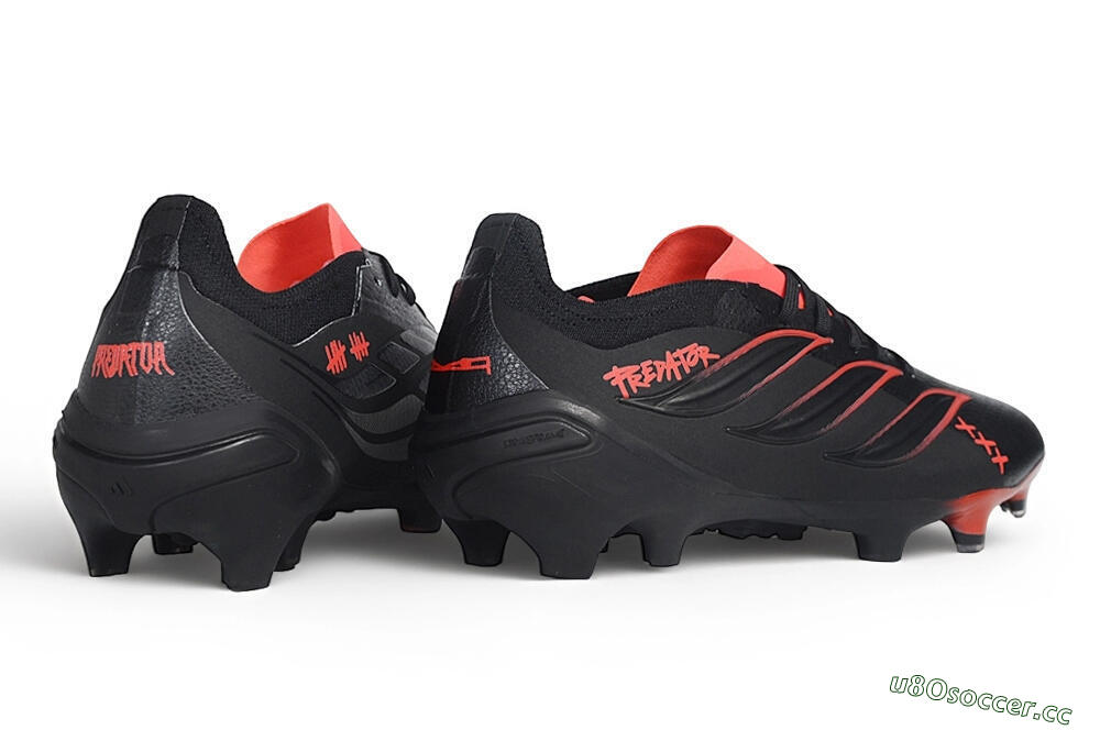 Unisex Adidas Predator 26 Elite 1994 FG Firm Ground Low-Tops Football Boots - Black/Core Black/Solar Red 7