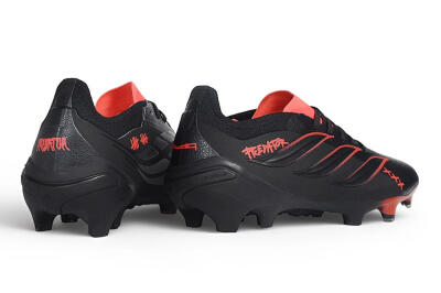 Unisex Adidas Predator 26 Elite 1994 FG Firm Ground Low-Tops Football Boots - Black/Core Black/Solar Red