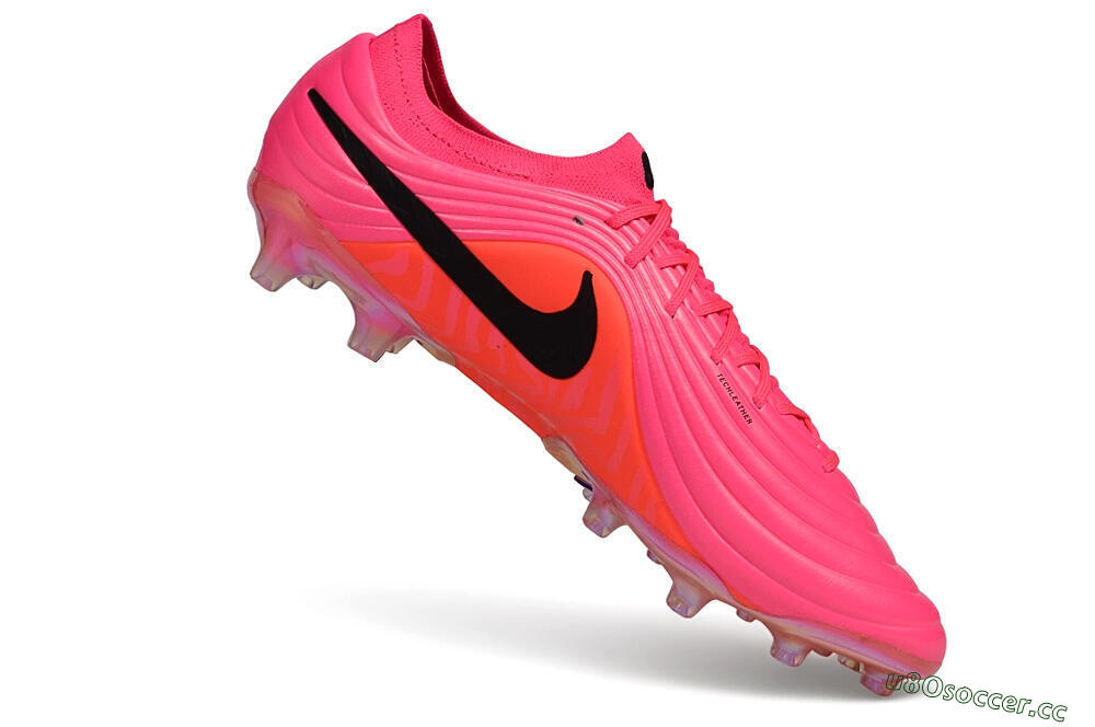 Men's Nike Tiempo Legend 11 Elite AG Artificial Grass Low-Tops Football Boots - Pink/Hyper Pink/Sunset Glow 5