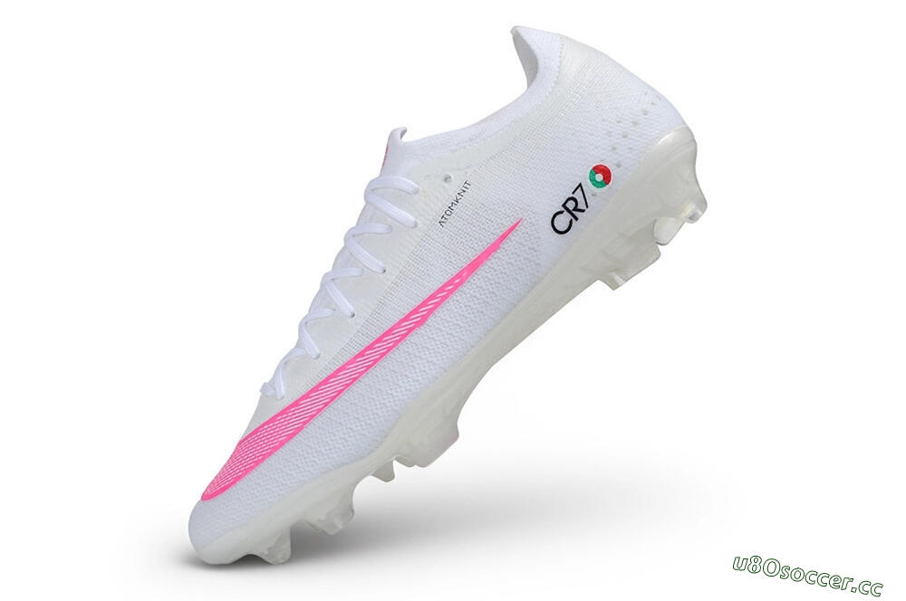 Unisex CR7 x Nike Air Zoom Mercurial Vapor 17 Elite FG Firm Ground Low-Tops Football Boots - White/White/Pink Blast 5