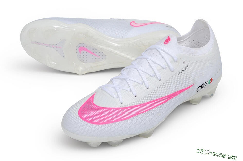 Unisex CR7 x Nike Air Zoom Mercurial Vapor 17 Elite FG Firm Ground Low-Tops Football Boots - White/White/Pink Blast 3