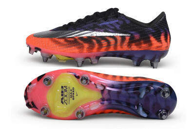Men's Nike Air Zoom Mercurial Superfly 11 Elite SG Soft Ground Low-Tops Football Boots - Black/Sunset Glow/Midnight Purple