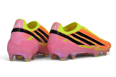 Unisex Adidas F50 Hyperfast Elite Laceless FG Firm Ground Low-Tops Football Boots - Orange/Solar Yellow/Lucid Pink
