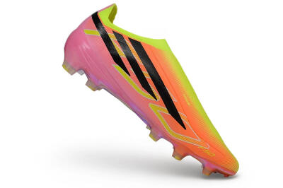 Unisex Adidas F50 Hyperfast Elite Laceless FG Firm Ground Low-Tops Football Boots - Orange/Solar Yellow/Lucid Pink